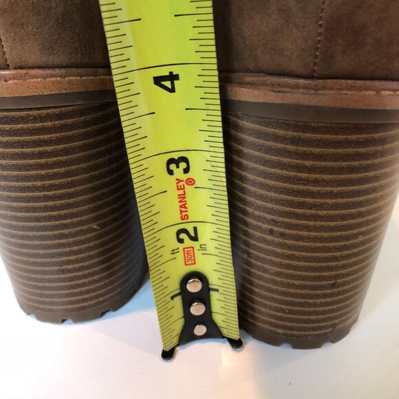 Nine West, Brown Faux Leather, Sherpa Trim, Zipper&Lace-up, Ankle Boot, Sz: 10M - Picture 6 of 11